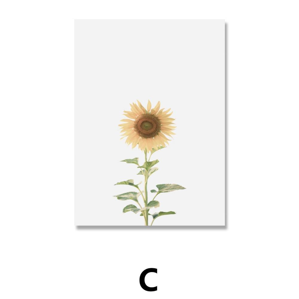 Simple Sunflower Canvas Poster Yellow Petal Painting Wall Art Nordic Poster Living Room Home Decoration
