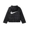 Nike Odzież sportowa Syntetyczne wypełnienie Nadruk z logo Ciepła Codzienna Kurtka z kapturem Damska Kurtka Czarna CZ1467-010