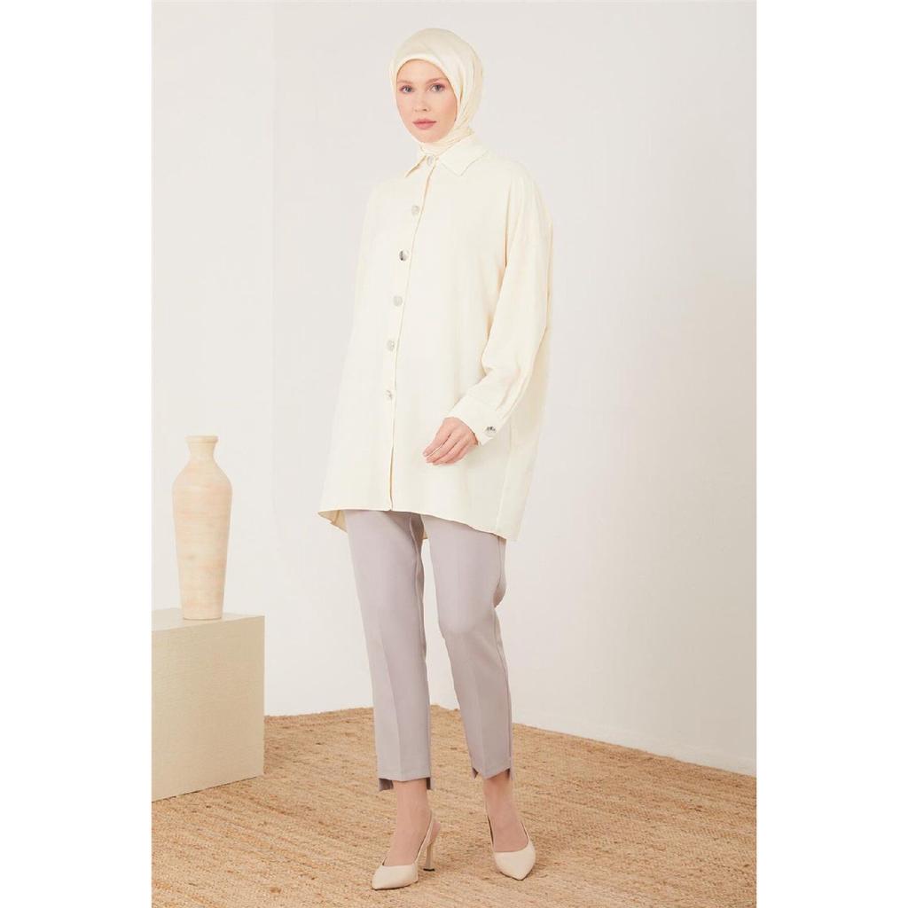 Shirt With Metal Buttons On The Front 23y3000 Nude