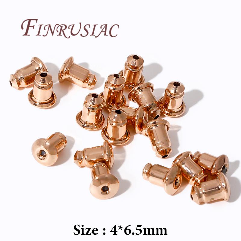 50/100Psc/Lots Gold Earring Backs For Studs 14K Gold Plated Earrings Stoppers,Caps For Earrings DIY Jewelry Making Supplies