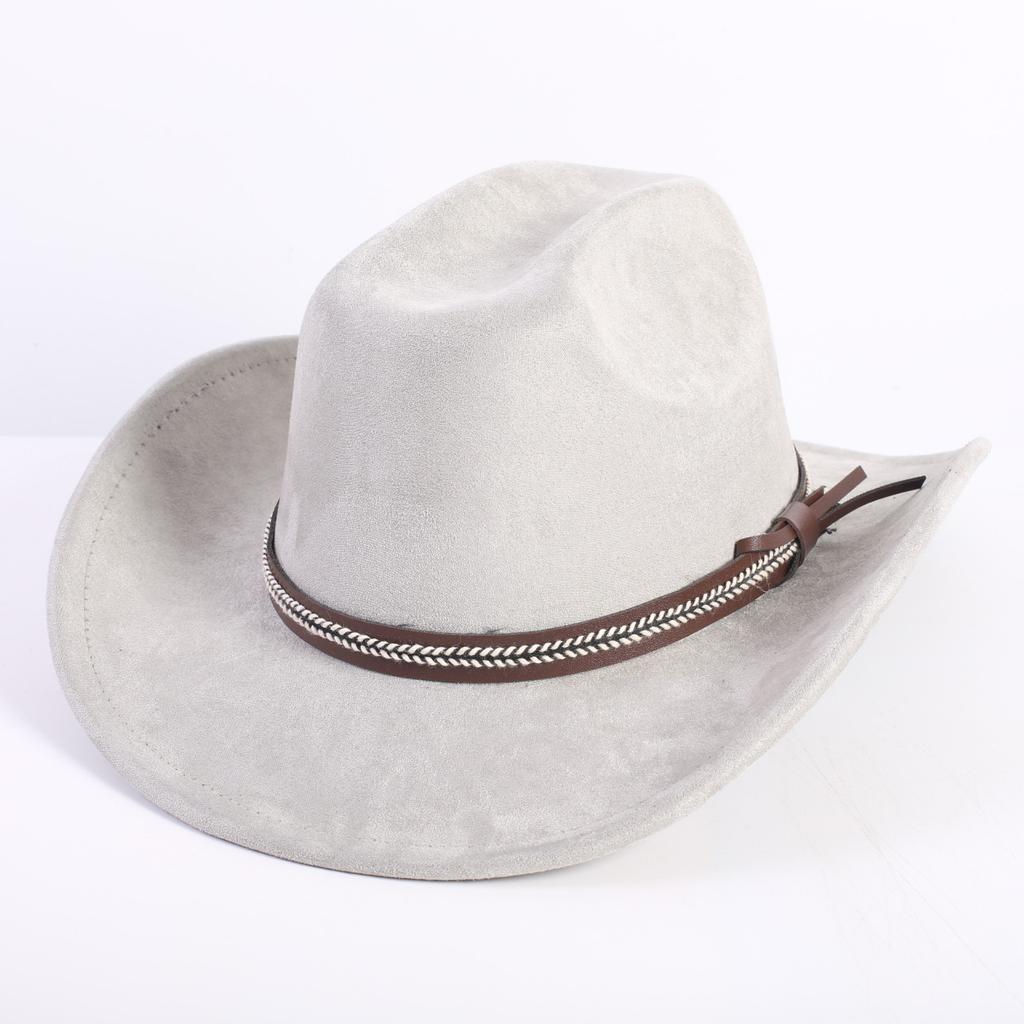 Neue Farbe Western Cowboyhut Herren und Damen Pendler Vielseitig Einfacher Stil Breiter Rand Zylinder Sonnenhut
