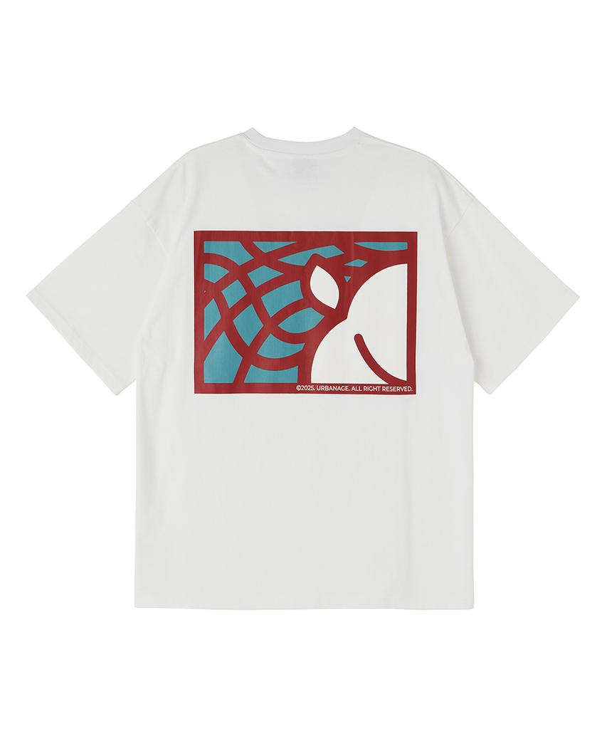 URBANAGE Peach Mode Oversized Short Sleeve White