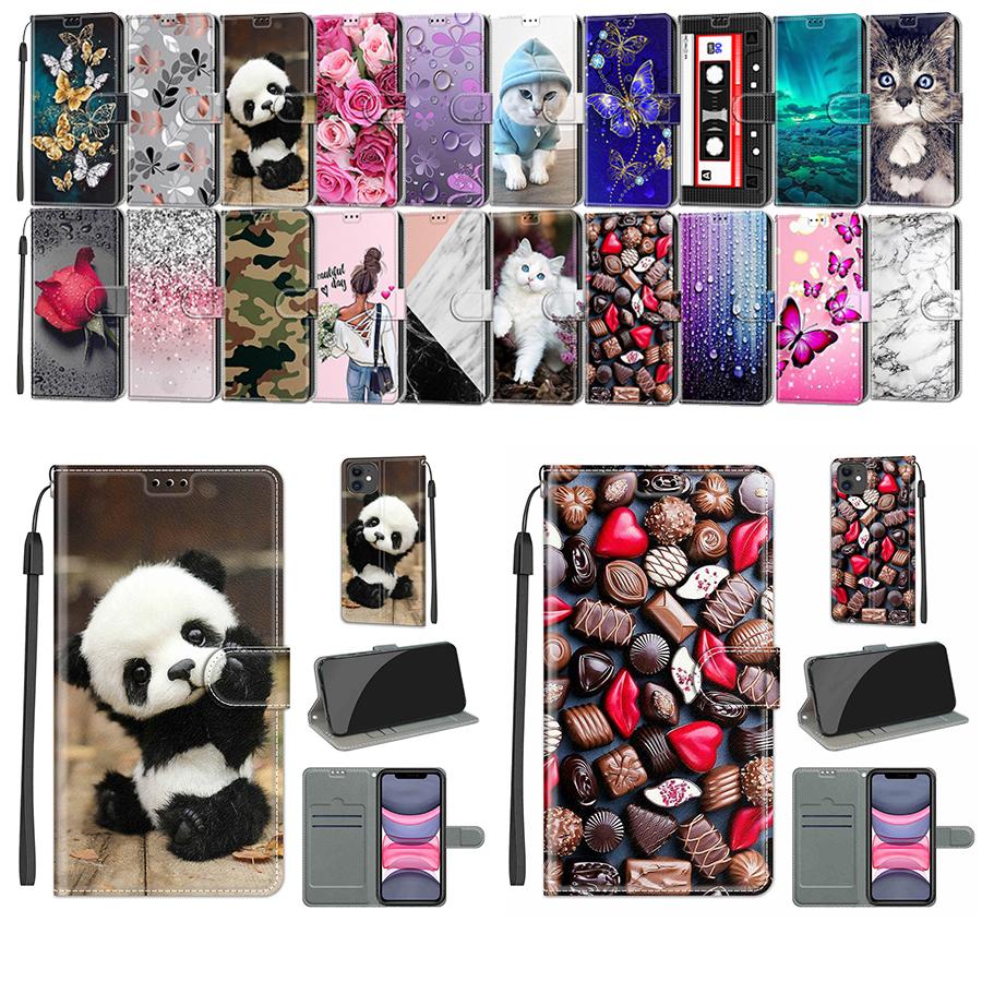 

Кожаный чехол Dicas для Xiaomi Redmi 10 IPhone Huawei Nokia OPPO Samsung ZTE Задний кошелек Держатель для карт Подставка Обложка книги Крышка с рисунком панды и единорога
