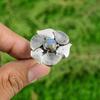 925 Sterling Silver Round Natural Labradorite Multi Stone Statement Flower Ring