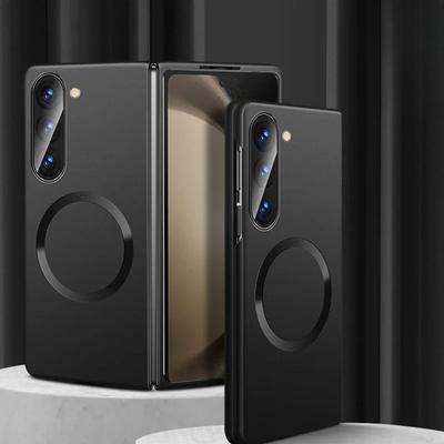 Stilvolle Einfache Hautgefühl für Magsafe Hülle für Samsung Galaxy Z Fold 7 6 5 4 3 5G Magnetisches Kabelloses Laden Rutschfeste Rückseite