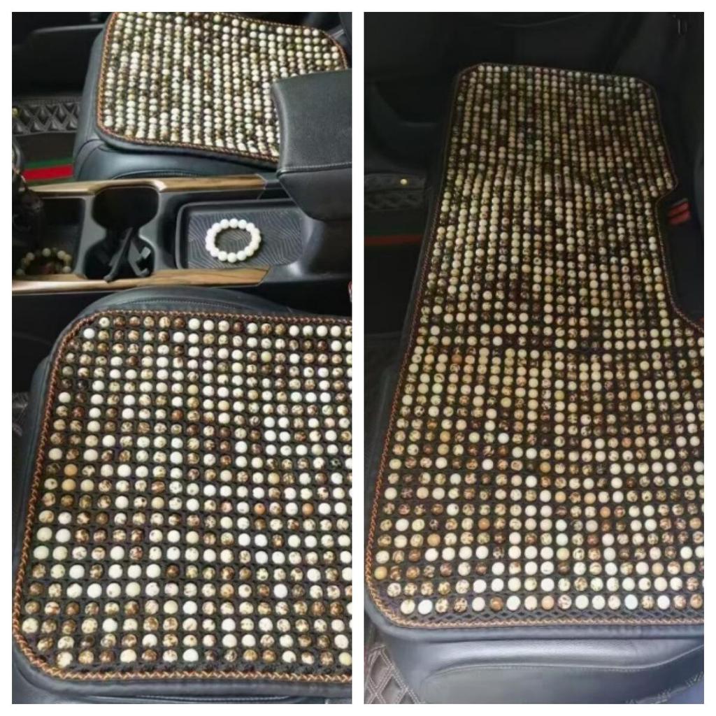 Breathable Bodhi Seed Car Seat Cushion - Universal 3-Piece Set for All Seasons and Office Use