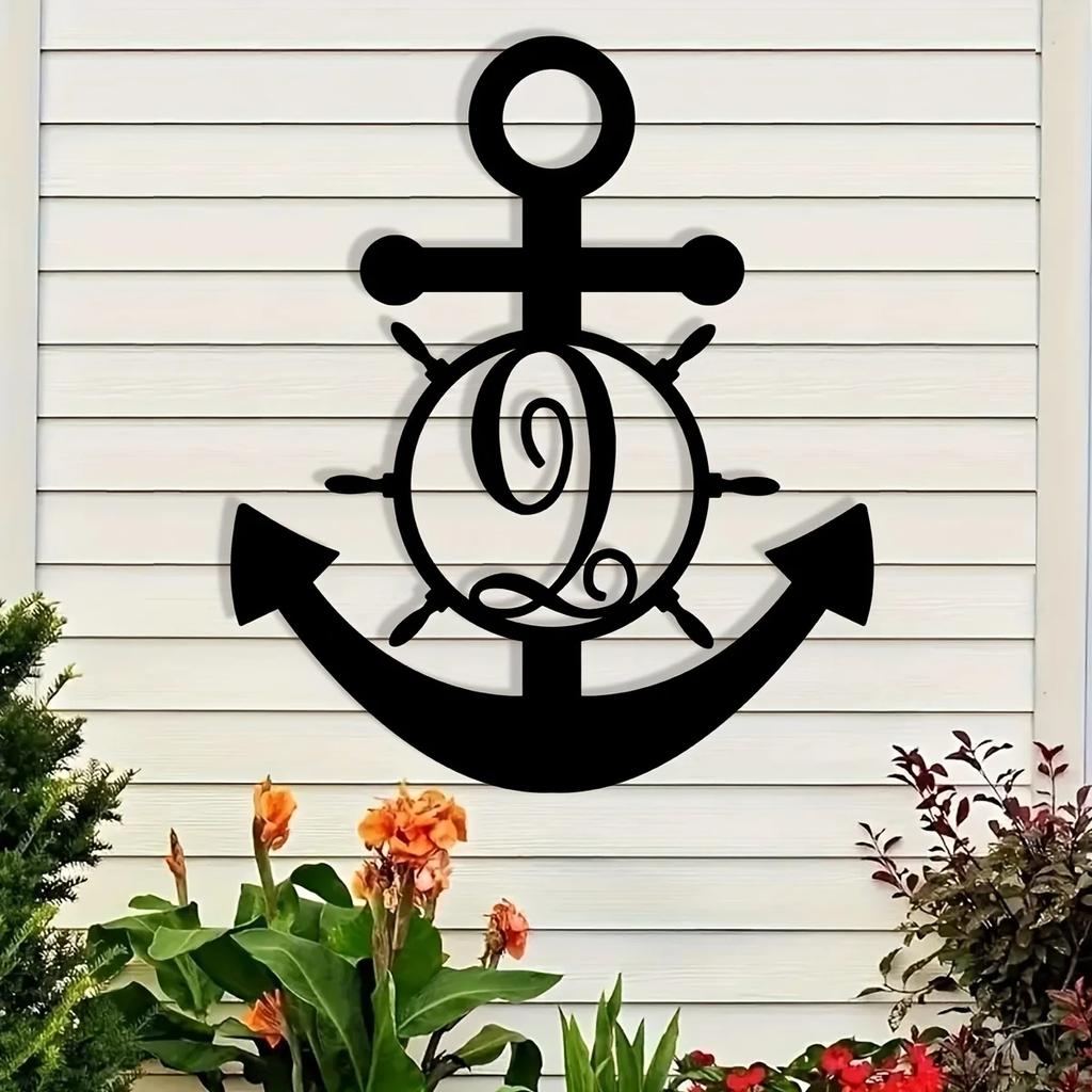 Custom Letter Anchor Metal Wall Art - Ευέλικτο, χωρίς ενέργεια, κομψή διακόσμηση για σπίτι και δώρα, τέλειο εσωτερικό και εξωτερικό