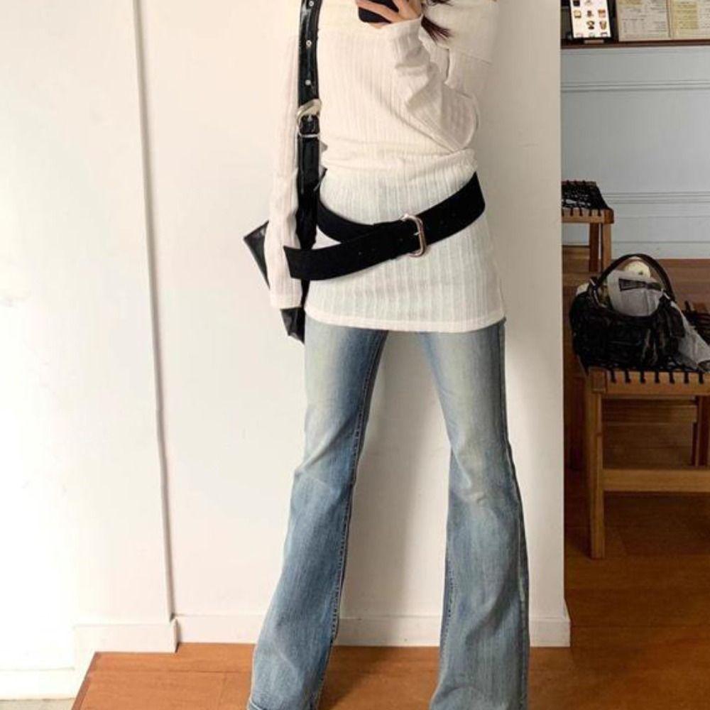 Metal Buckle Women Wide Belt Jeans Girdle Waistband Retro Leather Belt Pants Accessories