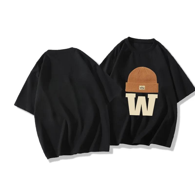 Summer Casual Oversized T Shirt Pure Cotton T-shirts for Men Harajuku Funny Cartoon Print White Y2k Tops Male Streetwear Youth