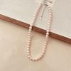 Cherry Blossom Pink Pearl Necklace: Elegant, Lustrous, Perfectly Round - Ideal for Spring & Versatile for Women