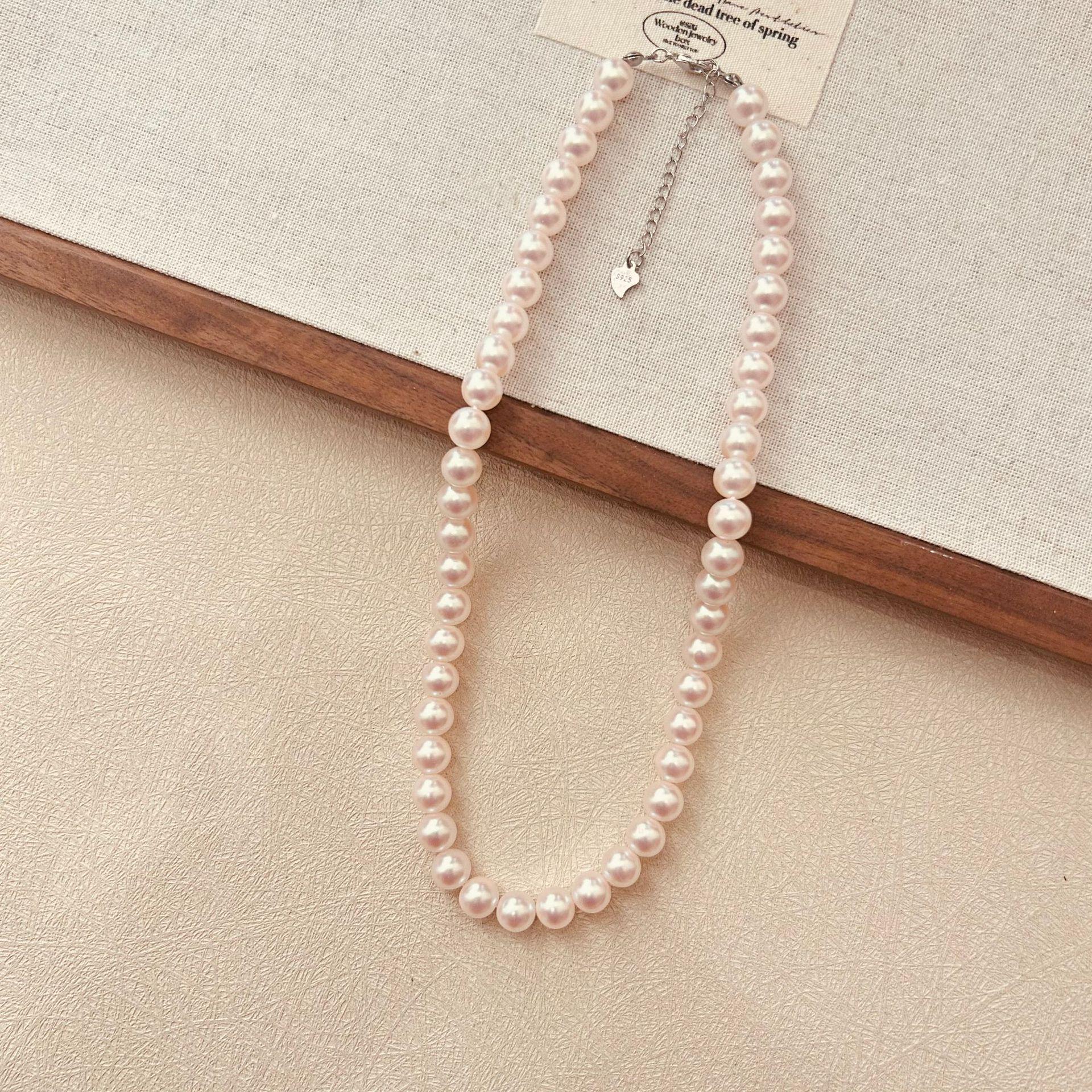 

Ожерелье из розового жемчуга цвета цветущей сакуры: Элегантный, Блестящий, Идеально Круглый - Идеальный для Весны и Универсальный для Женщин