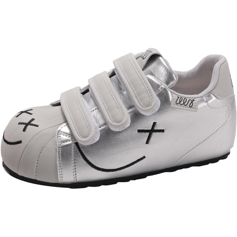 Thick-soled Velcro Big-headed Shoes Women's New Ugly and Cute Inner Height-increasing Flat Shoes Casual Shoes Personalized Women's Board Shoes Littl