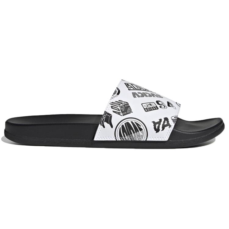 Adidas Adilette Comfort Slide 'All Over Logos - White' FZ1751