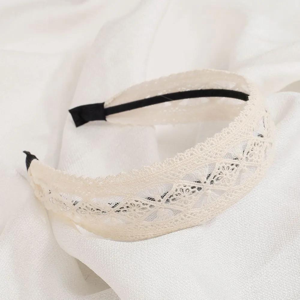 Handmade Headband Daily Headband Angel Shushu Frill Lace White
