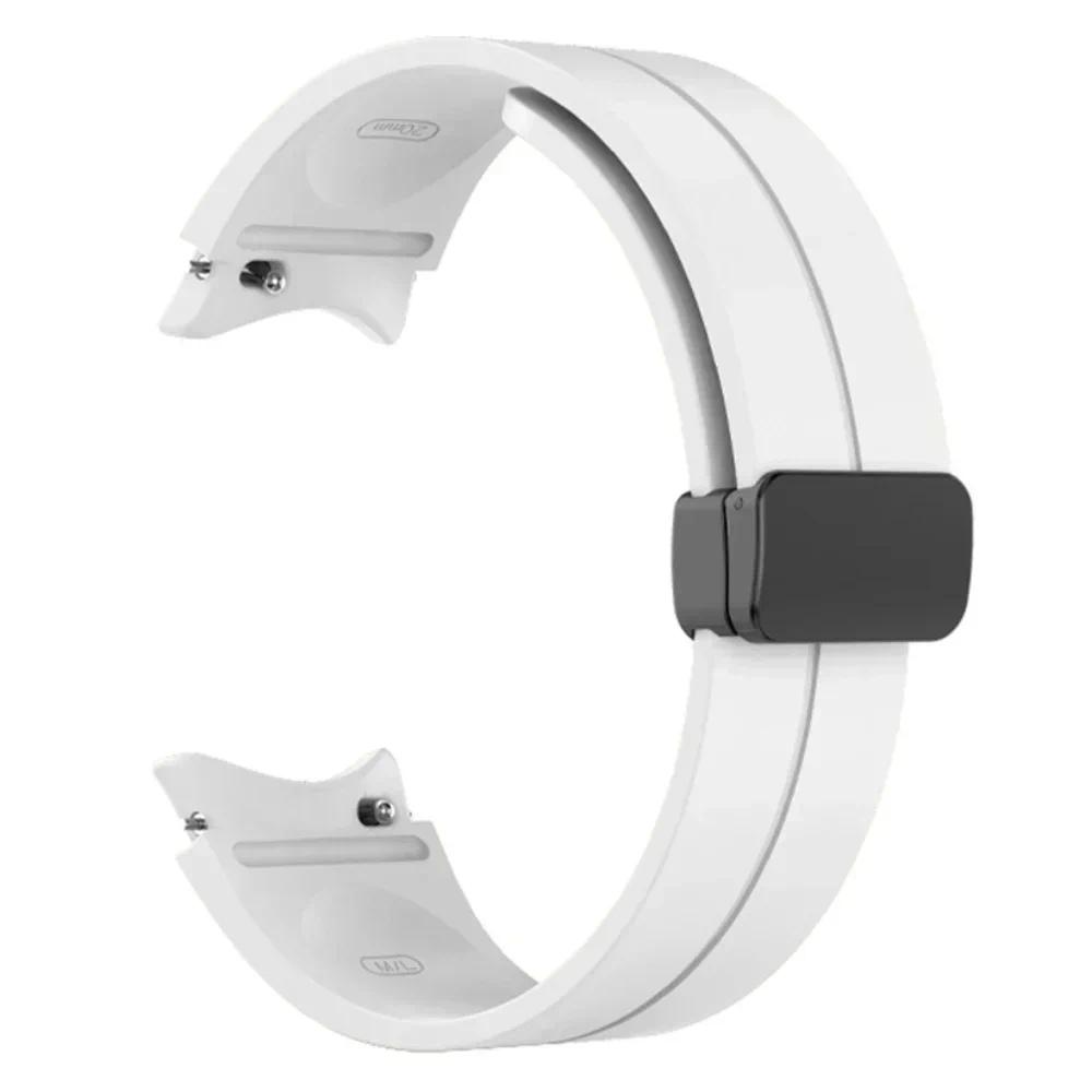 Sport-Silikonarmband für Samsung Galaxy Watch 7 6 4 5 40mm 44mm/5 Pro Armband 6 4 Classic 47/46/43mm Magnetverschluss Uhrenarmband