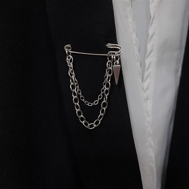 Brož s přívěskem s tmavým střapcem Pro muže Ženy Vintage Brože Punk Stay Gothic Šperky Harajuku Streetwear