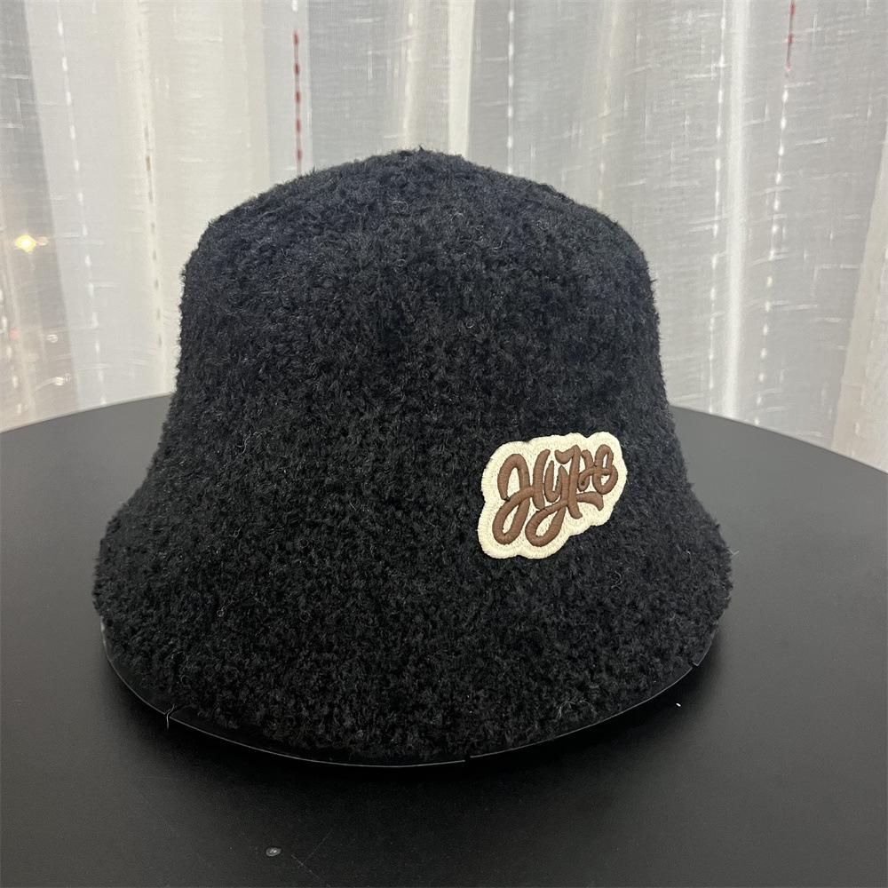 Hat women's autumn and winter new Maillard plush bucket hat basin hat retro warm face small bucket hat