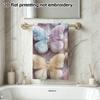 Fluffy Absorbent Shower Towel, Pastel Furry Butterfly Pattern, Sweet Decorative Face Towel