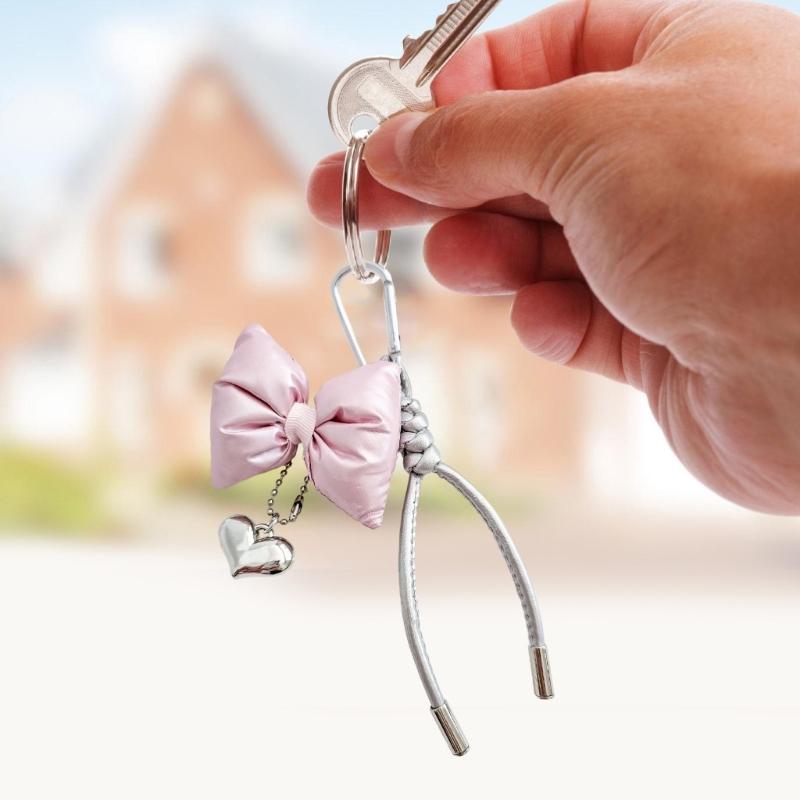 Stylish Heart Bowknot Keychain Pendant Suitable for Women's Handbags Phone Case Purses Adding Style to Your Accessories