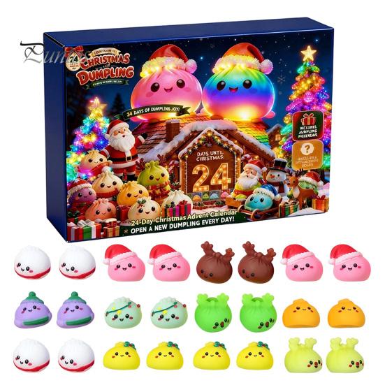 Christmas Traditions for Family Fun 2026 Dumplings Advent Calendar with 24 Mini Bun Squeeze Interactive Countdown Activity December Toys, Festive Box,