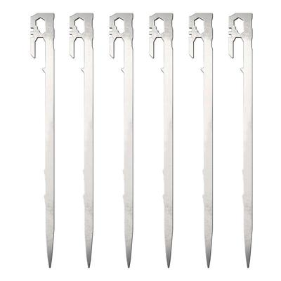 Tent Nails Stake Suntent Pegs 6 Pieces Trampoline Pile Nail Tent Stake Stainless Steel Nail Spike Reusable Ground Stakes