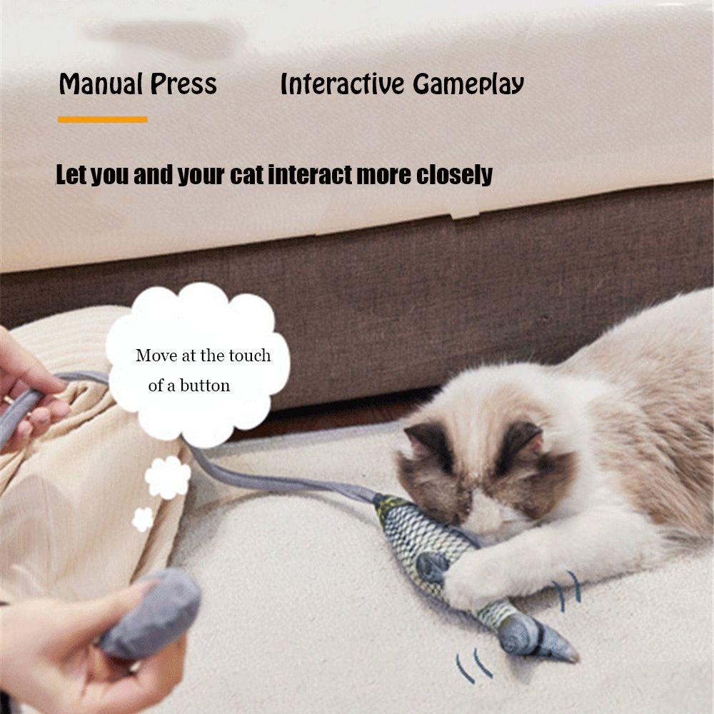 

Scratch Kitten Mint Stuffed Manual Press Artificial Fish Pet Cat Toys Catnip