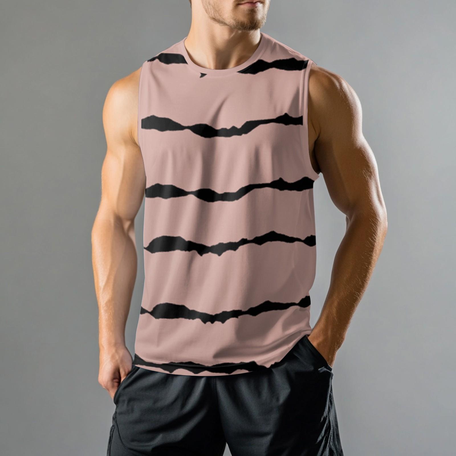 

Чоловічий модний спортивний повсякденний жилет без рукавів з принтом S рожевий