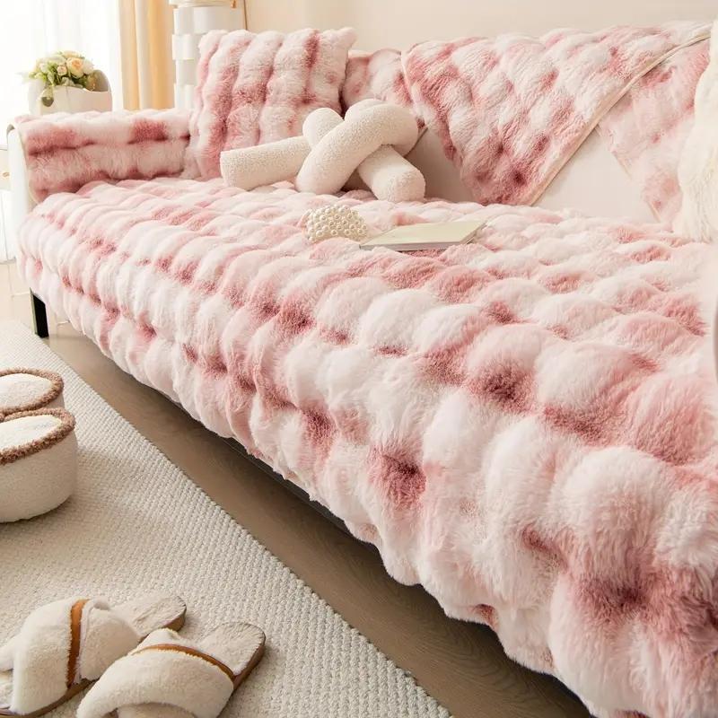 Thicken Imitation Rabbit Fur Plush Sofa Slipcover Non-slip  Soft Sofa Towel Couch Cushion For Living Room Modern Home Decor