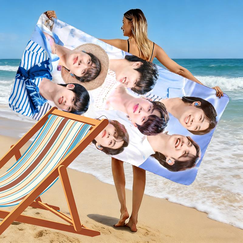Leap Joy: Silhouettes Harmony beach towel Outdoor camping soft swim Absorbent bath towel Outdoor pool towel printing Comfort Fashion beach towel
