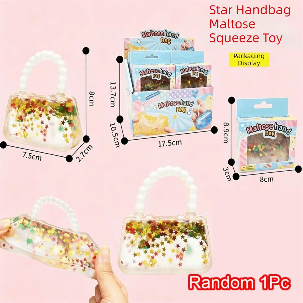 Transparent Jelly Sensory Fidget Toy Glitter Filling Prize Box Toys  Jelly Handbag Toy Style 3