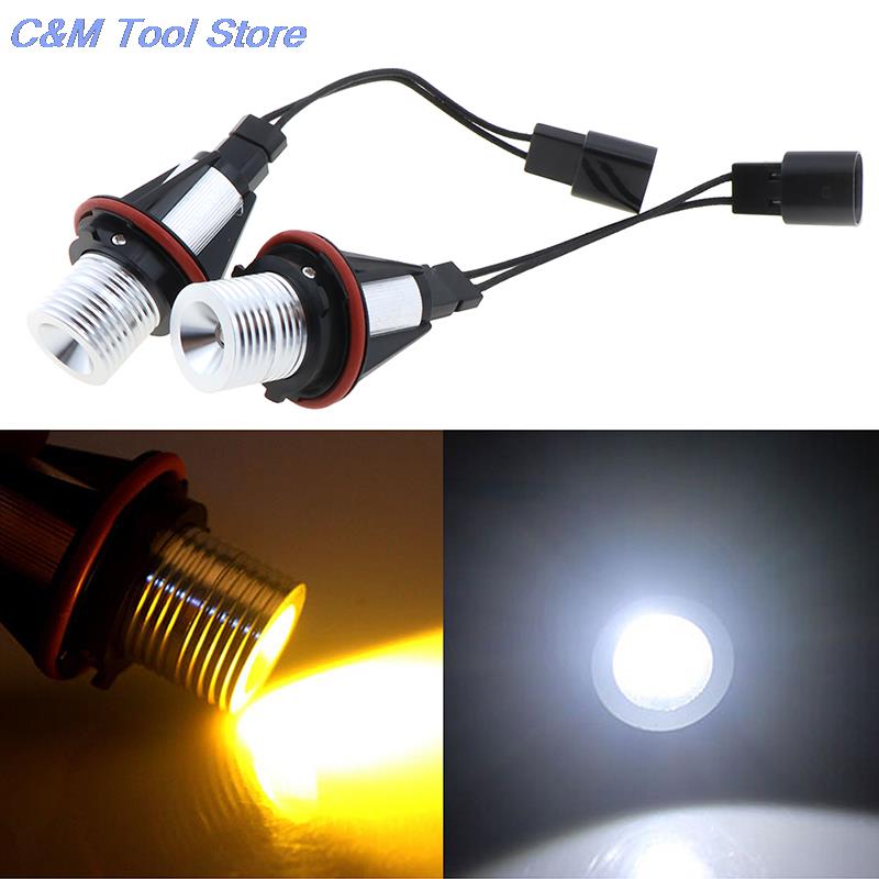 New 12V LED Angel Eyes for E39-5W LED Side Marker Light Bulb Canbus White Yellow