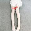 Kawaii Lolita White Bow Thigh High Stockings - Women's Sexy, Trendy, Thin Socks