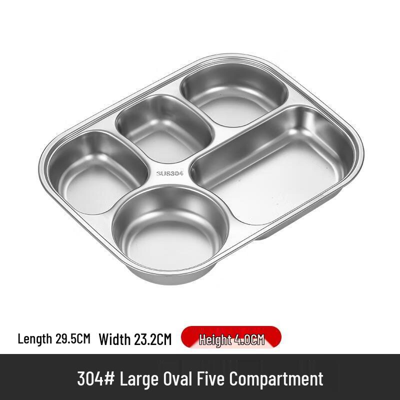 JingJingRS 304 Stainless Steel Divided Lunch Plate