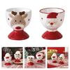Ceramic Eggs Holder Cup Christmas Themed Porcelain Small Wine Cup Home Decoration Accessories Elegant Party Drinkware