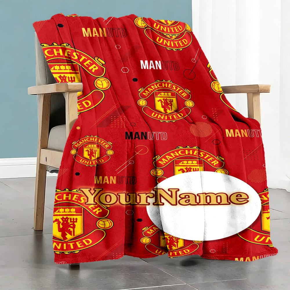 Manchester Personalized Name Blanket Multi-purpose Personalized Blanket Warmthful Decor Throw For Seaside Chair Office Livingroom