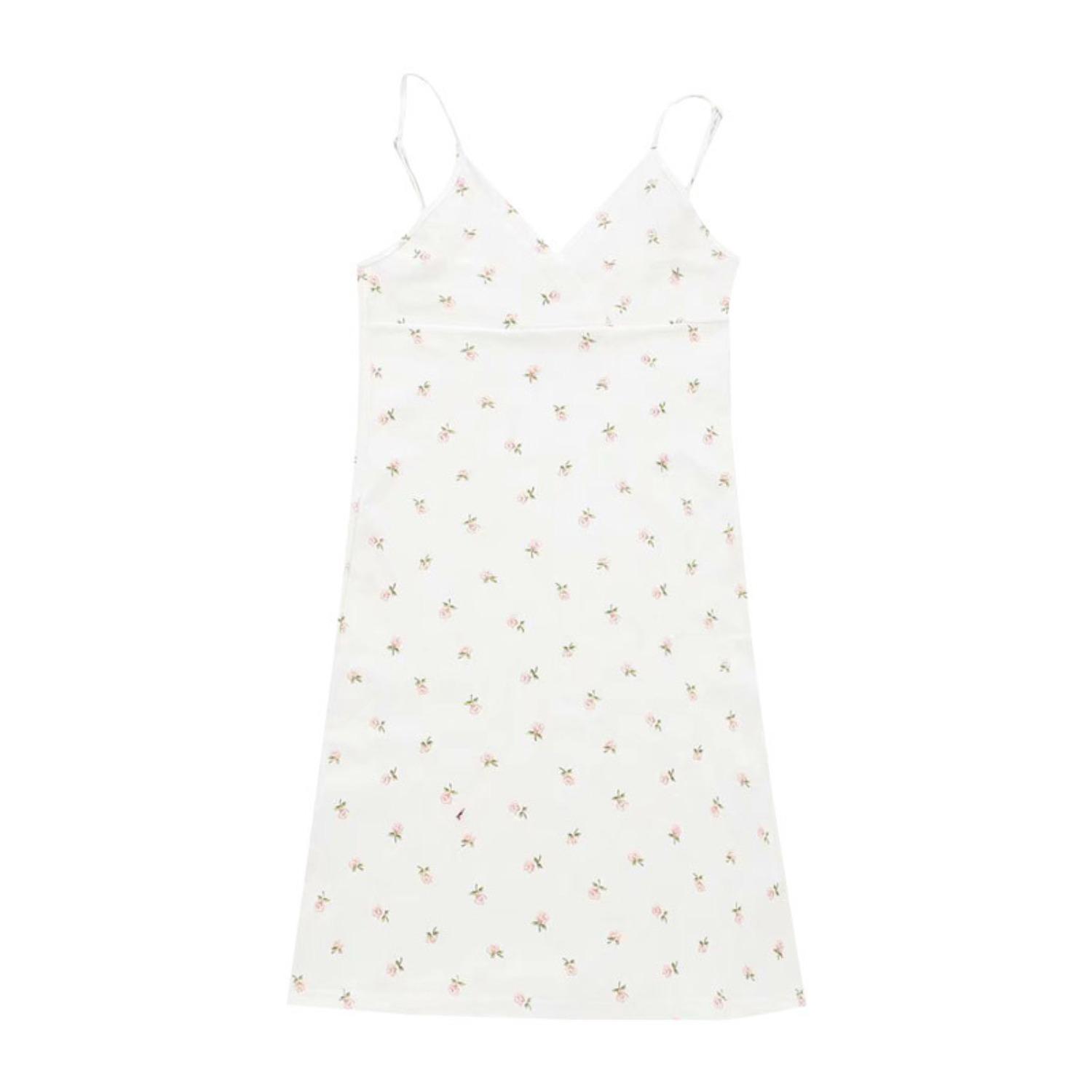 Women s V Neck Sleeveless Midi Dress Floral Print High Waist A Line Sundress S