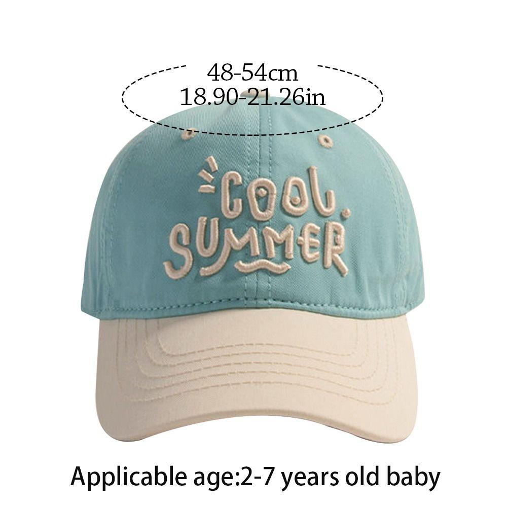 2-7 Years Adjustable Sun Hat Letter Embroidery Beach Cap Summer Kids Baseball Caps  Children
