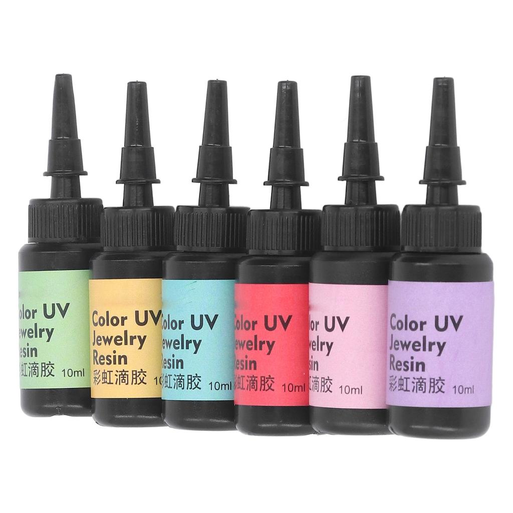 6Pcs 10ml UV Resin Easy Operation Quick Curing Bright Vivid Color Widely Used UV Epoxy Resin for
