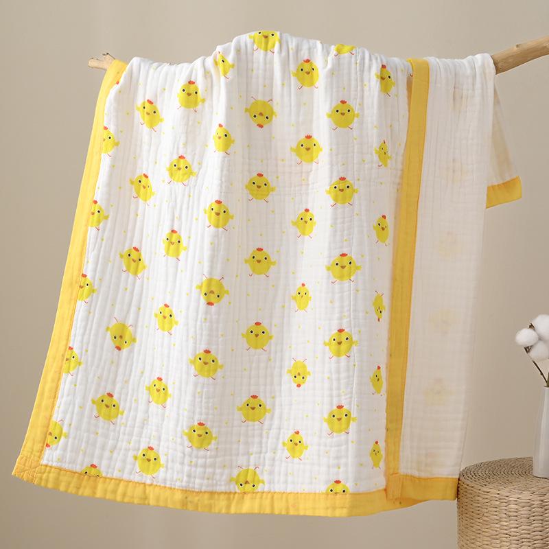 110x110cm High Density Pure Cotton Six-Layer Gauze Baby Bath Towel and Toddler Blanket