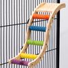 Parrot Colorful Ladder Bird Toy Cockatiel Wood Perch Gym Playground Ladder with Non-slip Quartz-Sand Paw Grinding Toy