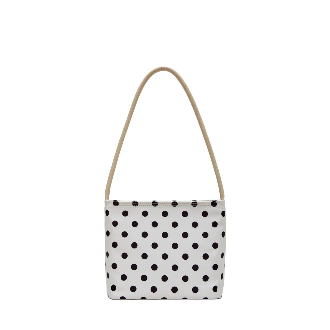 Сумка в горошек Женская новая универсальная сумка через плечо Сумка для выхода белый