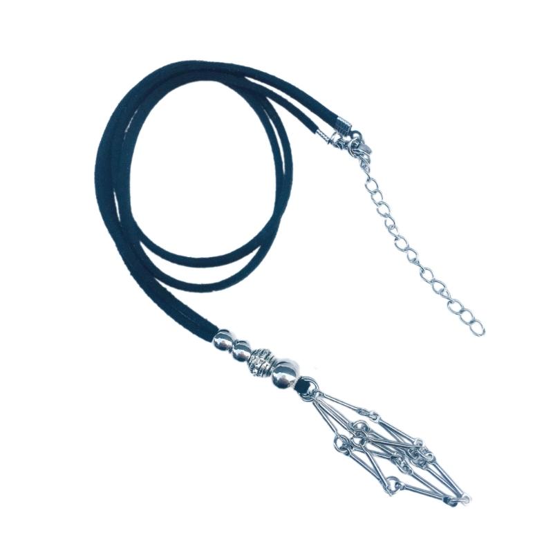 

Empty Crystal Stone Holder Necklace Cord Adjustable Natural Crystal Cage Necklace Chain Mesh Pendant Necklace Gifts S