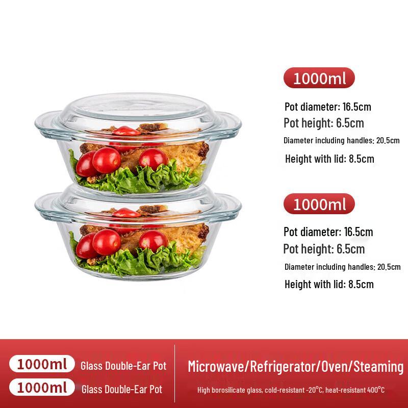 Heat-Resistant Glass Bowl with Lid