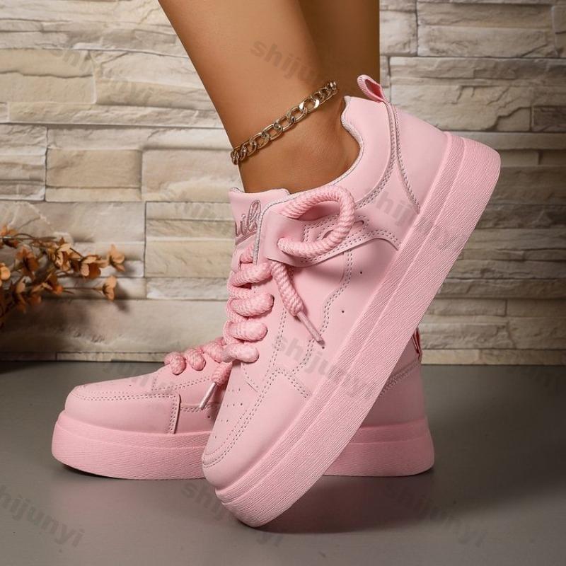 Large Size Women's Shoes Autumn 2025 New Trend Comfort Platform Sneakers Height Increase Outdoor Cross Tied Non Slip Board Shoes