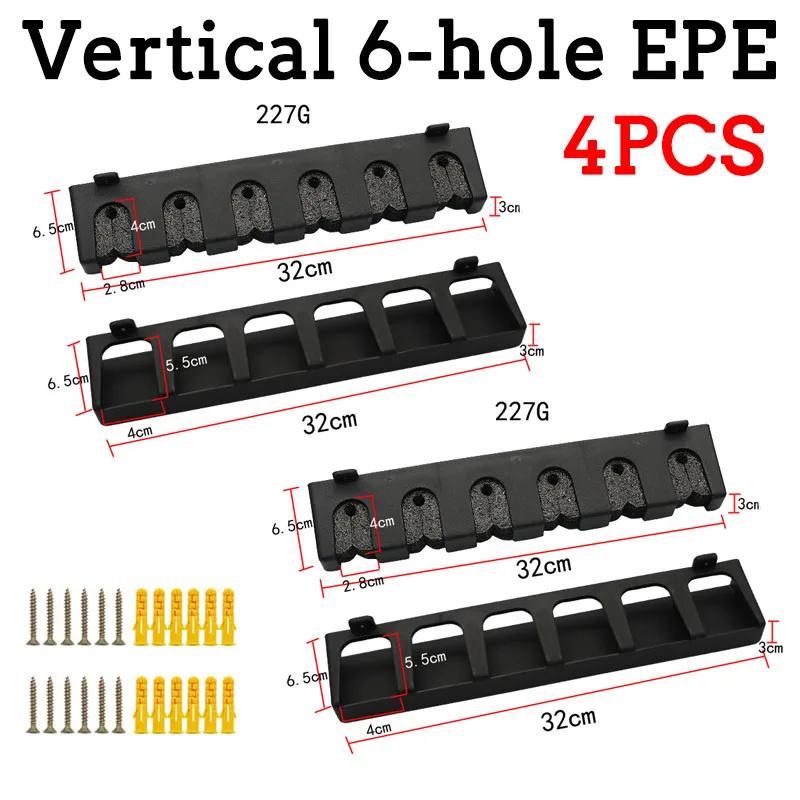 4/2PCS Fishing Rod Holders 6-Rod Rack Vertical Pole Holder Wall Mount Modular Fishing Pole For Garage Wall