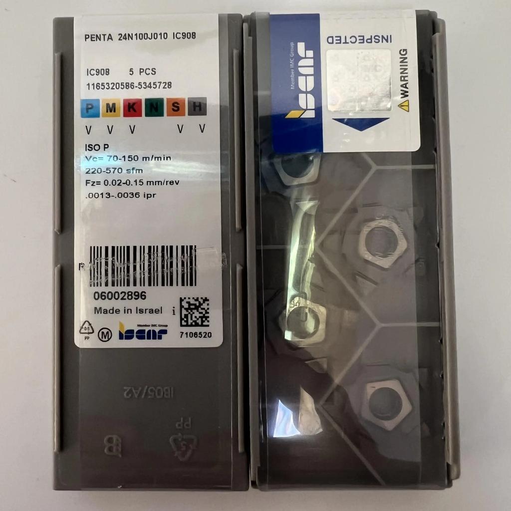 ISCAR / PENTA 24N100J010 IC908   Industrial indexable carbide inserts 5 Pcs