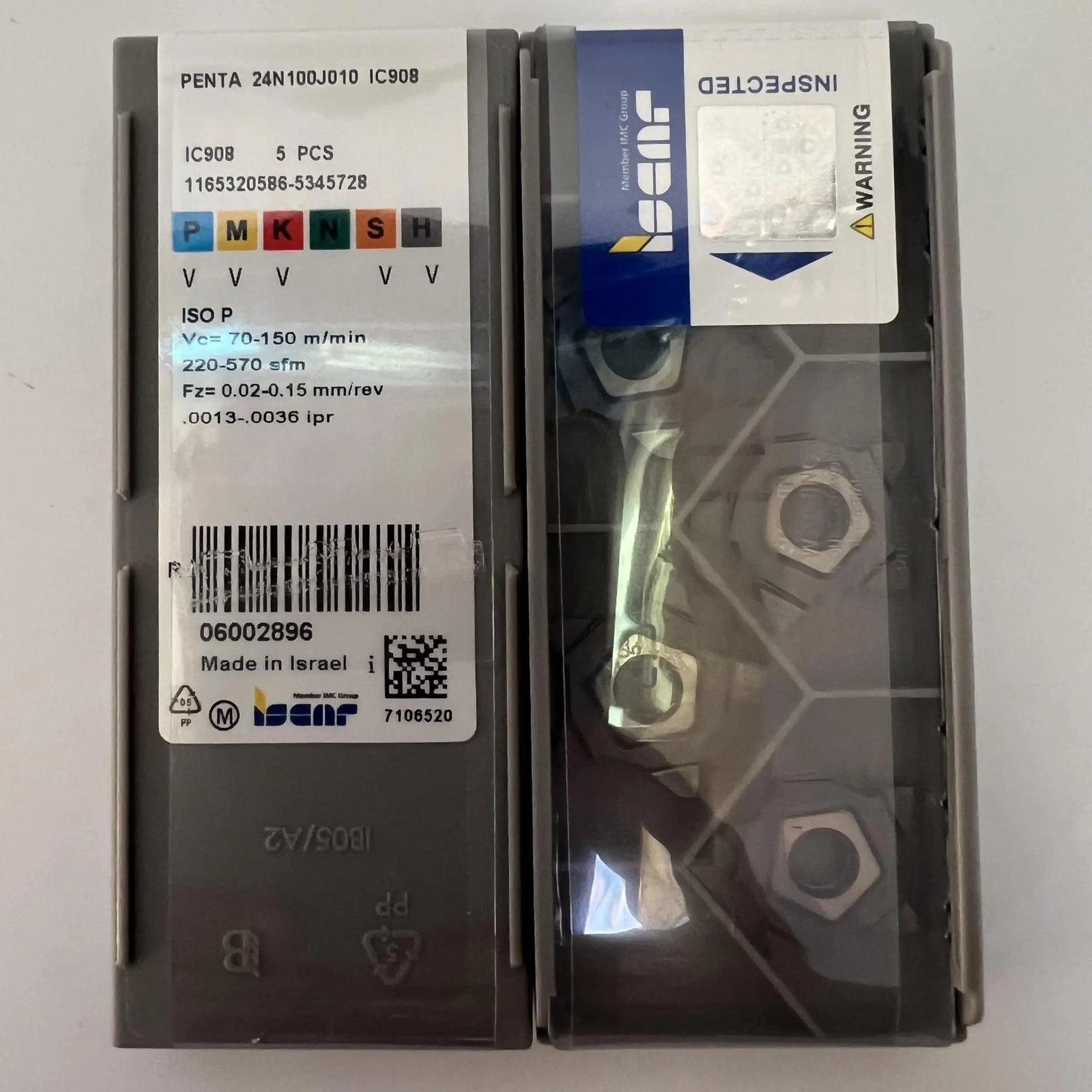 

ISCAR / PENTA 24N100J010 IC908 Industrial indexable carbide inserts 5 Pcs