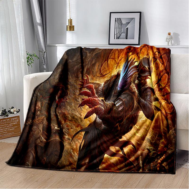 Baldur Gate3 Game Gamer Cartoon 3D Blanket,Soft Throw Blanket for Home Bedroom Bed Sofa Picnic Travel Office Cover Blanket Kids