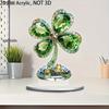  Acrylic Boho Style St. Patrick'S Day Four-Leaf Clover Sun Catcher, Plant Theme Art Decoration, Suitable for Home and Office, Universal Holiday 