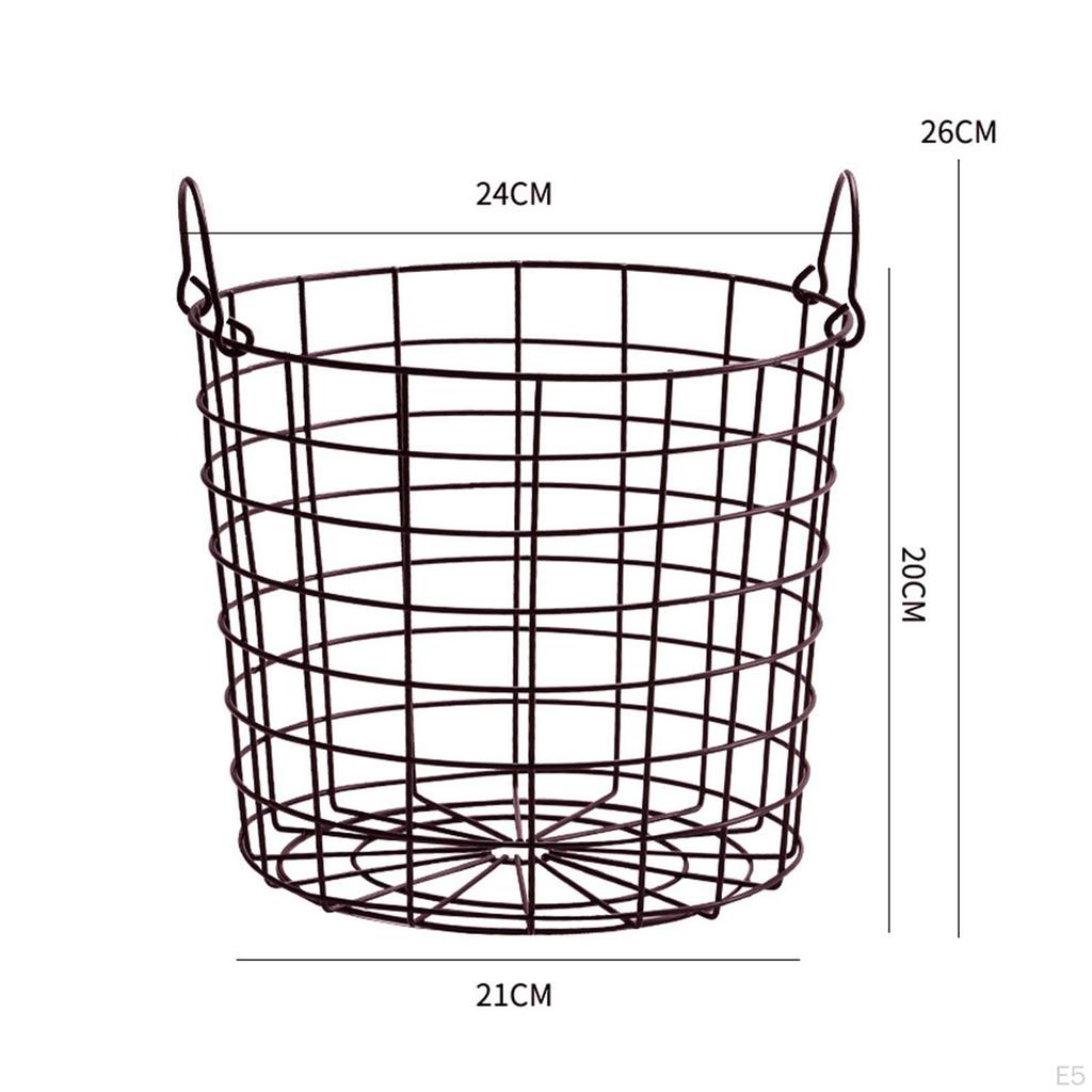 Iron Storage Basket 8.27inch X 7.87inch Laundry Hamper Container Multifunctional Bins